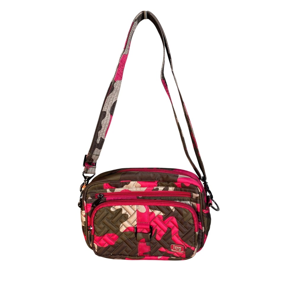 Lug Carousel‎ Mini Crossbody Bag Womens Small Pink Camo Quilted Gorpcore Travel